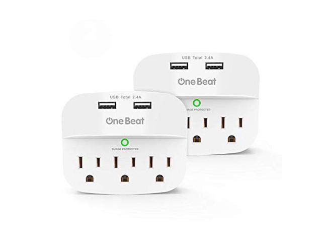 Surge Protector Multi Plug Outlet 6 Outlet Extender with 3 USB Wall Plug Adapter Expander for Home 1-USB C Dorm Room Office- 490J and Night Light 