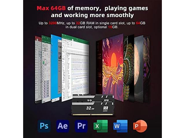 Beelink SER5 Mini PC, AMD Ryzen 5600H(7nm, 6C/12T) up to 4.2GHz, Mini Computer  32GB DDR4 RAM 500GB NVME SSD, Micro PC 4K@60Hz Triple Display, Mini Gaming  Computer WiFi6 BT5.2 57W HTPC