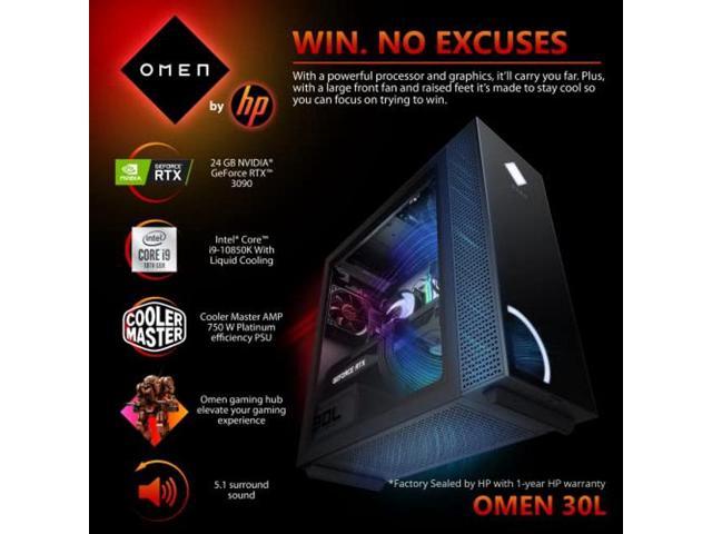 HP OMEN Gaming Desktop Tower 30L i9-10850K W/Liquid Cooling, Hyper