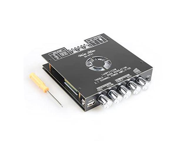 TDA7498E Bluetooth Power Amplifier Board with Subwoofer 2.1 Channel 160Wx2+220W, 15V-36V Audio Power Amplifier Module with Treble and Bass Control,Black