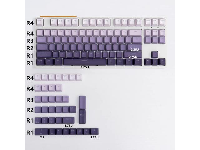 Mintcaps Pbt Doubleshot Keycaps Gradient Purple Backlit Oem Profile Keycaps Full Set 123 Keys 2474