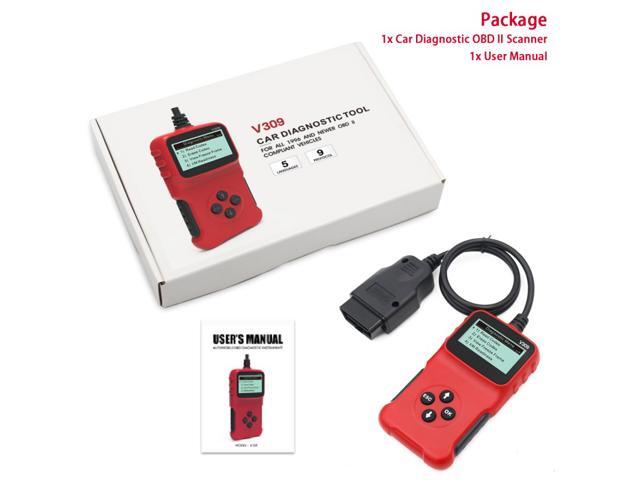 V309 Obd Code Scanner Car Engine Diagnostic Scanner Tool Obd2 Scanner For All Obdii Protocol Cars Newegg Com