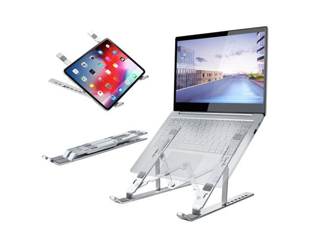 Silver Portable Laptop Stand Laptop Stand Adjustable Height Recliner Laptop Stand Aluminum Alloy Desktop Laptop Holder Foldable Ventilated Adjustable Height Hollow Heat Dissipation