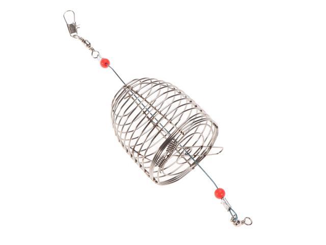 5 PCS Stainless Steel Fishing Bait Cage Lure Cage Bait Fishing Trap Basket Feede 