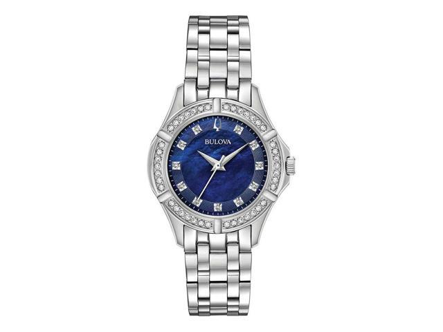 Bulova Blue Mother-of-Pearl Dial Stainless Steel Ladies Watch 96R230 ...