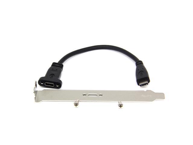 USB 3.1 Type C Male to Female Front Panel Mount Data Extension Cable 16 Core Black 20cm,Black,20cm 