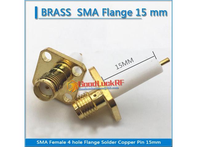 1x N Female Panel Mount Chassis with 4 Holes Flange PTFE Solder Connector 17.5mm 