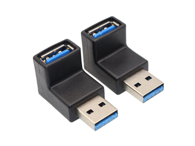 Usb Af 2pcs USB3.0 AM to AF L Shape Converter Adapter USB 3.0 A Male to A ...