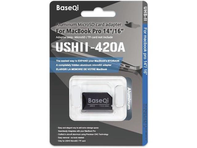 Baseqi UHS-II Aluminium MicroSD Adapter for 2021 M1 MacBook Pro 14 and 16 Inch (35.6 and 40.6 cm) (Spacegrey) Grey HDMI Dust Protection