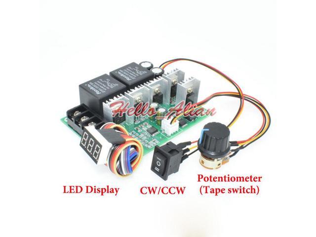 Digital DC12V 24V 36V 48V 60A PWM Motor Speed Controller CW CCW Revesible Switch 