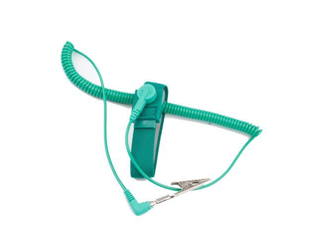 ESD Anti Static Wrist Straps Reusable Anti-Static Wrist Straps Components with Adjustable Grounding Wire Alligator Clip Green