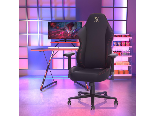 Sleek and Stylish Red Thread Accent Gaming Chair, Computer Chair with ...