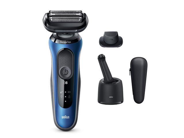 Braun Electric Razor for Men, Series 6 6072Cc Sensoflex Electric Foil Shaver with Precision Beard Trimmer, Rechargeable, Wet & Dry with 4In1 Smartcare Center and Travel Case