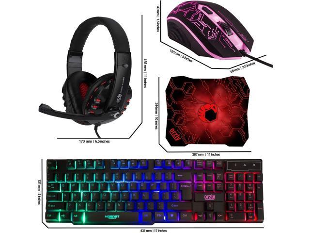  Gaming Keyboard and Mouse and Mouse pad and Gaming Headset,  Wired LED RGB Backlight Bundle for PC Gamers and Xbox and PS4 Users - 4 in  1 Edition Hornet RX-250 : Video Games