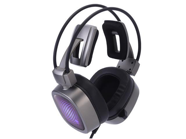 AULA S600 Wired Gaming Headset with HD Noise Cancelling Microphone RGB Backlight USB+3.5mm 7.1 Surround Sound Over Ear Mic Earmuffs PC Games Headphone for PS4 Xbox One Laptop Desktop Computer