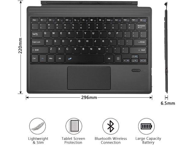 Wireless Bluetooth Ultra Slim Travel Use Tomsenn Surface Pro 6 Keyboard Type Cover with Touchpad Lithium Ion Battery Rechargeable 7-Color Backlit LED Lighting 