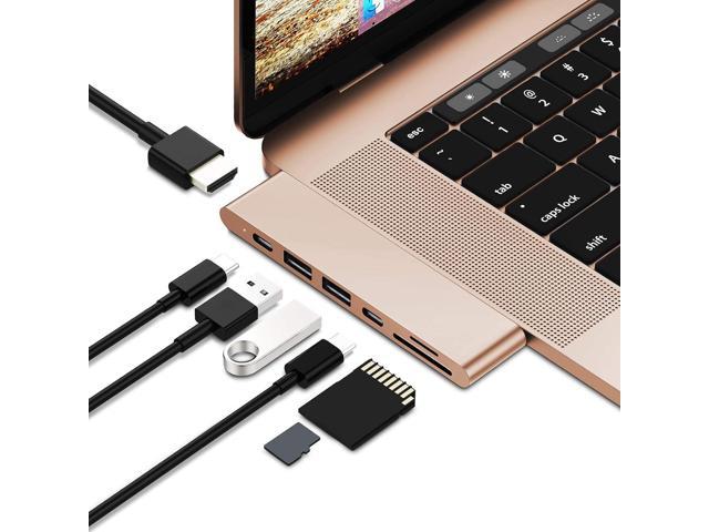 Ethernet,2 USB 3.0 Adaptateur USB C Dock for MacBook Pro MacBook Air 13 15 16 inch 2020/2019/2018,8 in 2 Hub Type C Mac Accessoires avec 4K HDMI Lecteur de Carte SD/TF Port Thunderbolt 3&USB C 