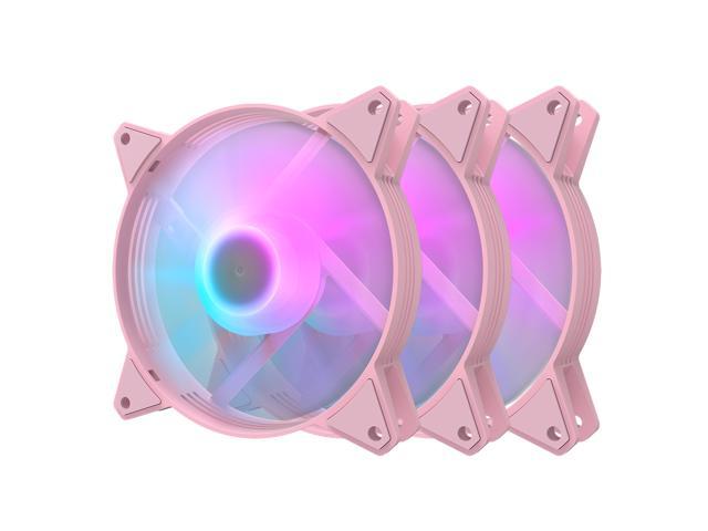 darkFlash C6 Pink 120mm ARGB Case Fan 3 Packs Addressable RGB 5V ARGB Computer Cooling PC Case Fans For Computer Case