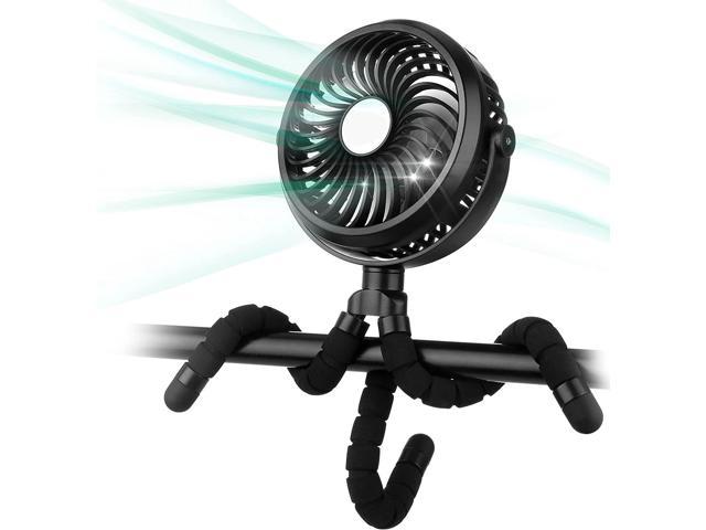 Gemdeck Stroller Fan Flexible Tripod Clip On Fan with 3 Speeds and Rotatable Handheld Personal Fan for Car Seat Crib Bike