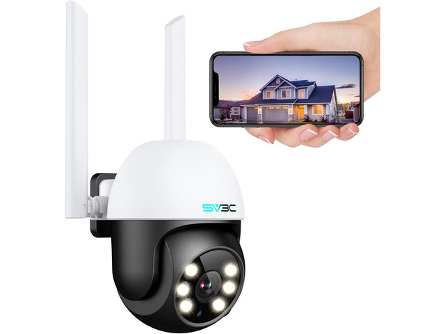 SV3C PTZ Security Camera Outdoor, Pan Tilt Dome WiFi IP Camera with ...