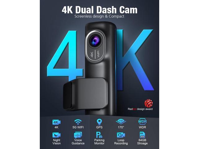 OMBAR Dash Cam 2K Built-in WiFi, Dash Camera for Cars with 0.96