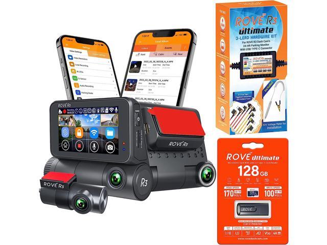 ROVE R3 Dash Cam 2023, 3-Channel Touch Screen Car Dash Camera With Suction  Mount