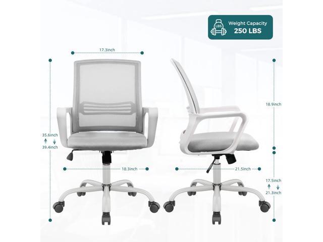 SMUG Office Computer Desk Chair, Ergonomic Mid-Back Mesh Rolling