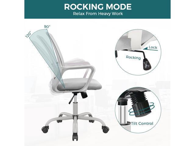 SMUG Office Computer Desk Chair, Ergonomic Mid-Back Mesh Rolling