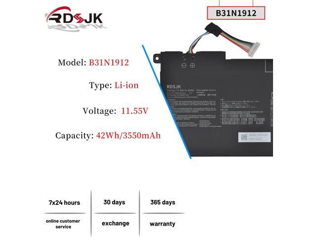 42Wh B31N1912 Laptop Battery for Asus VivoBook 14 E410 E410MA-EK007TS  E410KA L410 L410MA-BV037TS F414MA E510MA E510KA L510MA 0B200-03680000  C31N1912