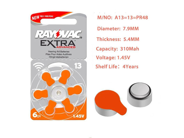 30Pcs RAYOVAC EXTRA Zinc Air Performance Hearing Aid Ear Care Batteries ...