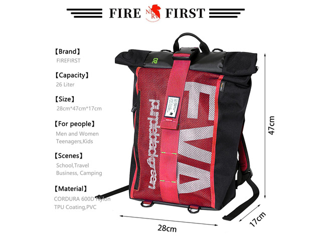 Sac Banane Radio Eva Evangelion - Collection Officielle FireFirst - Style Streetwear Et Fonctionnel - Housse Pluie Incluse