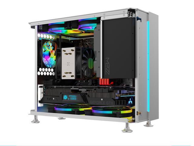 ZZAW C6 Mid-Tower Gaming Case Computer Case Square Desktop Case DIY PC Case  USB 3.0 Ports, 5 RGB Fan Positions, Motherboard Supports MATX,MINI-lTX 