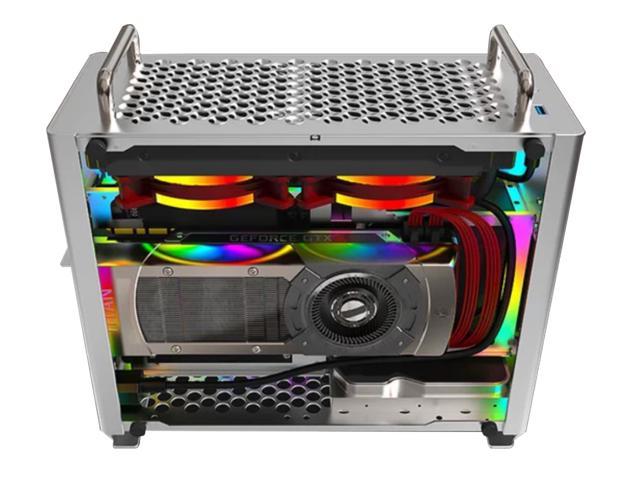 Zzaw B2 Plus Mid Tower Gaming Case Computer Square Desktop Diy Pc Usb 3 0 Ports Magnesium Alloy Windows 4 Rgb Fan Positions Motherboard Supports Mini Ltx Silver Acrylic Side Panels
