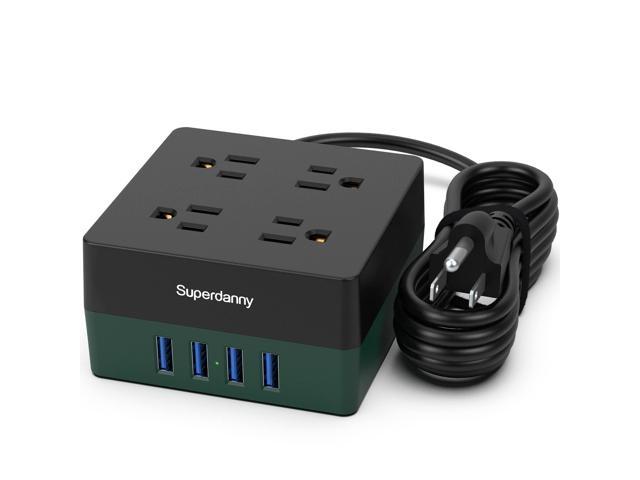 SUPERDANNY Surge Protector Power Strip with Phone Holder Stand Charging Station 