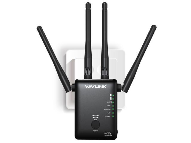 AC1200 Dual Band WIFI Range Extender, up to 300Mbps at 2.4Ghz and 867Mbps at 5GHz, Covers Up to 1200 Sq.ft and 20 Devices, 3 in 1 WIFI Extenders for Home, Dual Band WIFI Repeater with 4 Antennas
