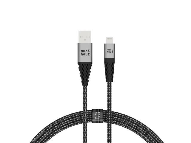 iPhone Charger MINTHOUZ [1-Pack 6ft] for Apple MFi Certified Lightning Cable, 6ft Long iPhone Nylon Braided Cord Data Charging USB Cable for iPhone12/11/X/8/7/6, Gray