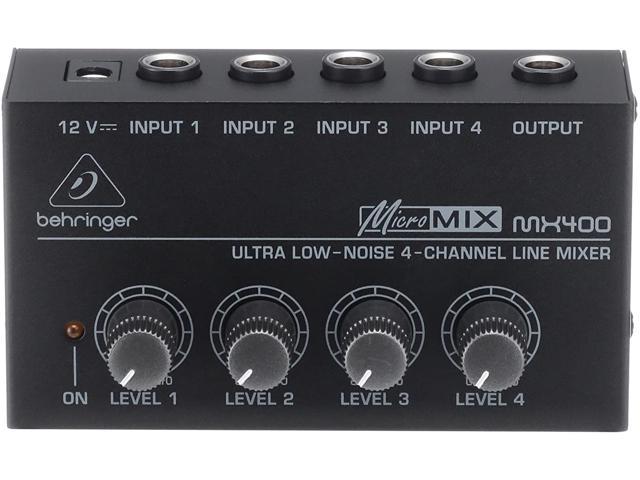 Behringer MX400 MicroMIX Ultra Low-Noise 4-Channel Line Mixer - Newegg.com