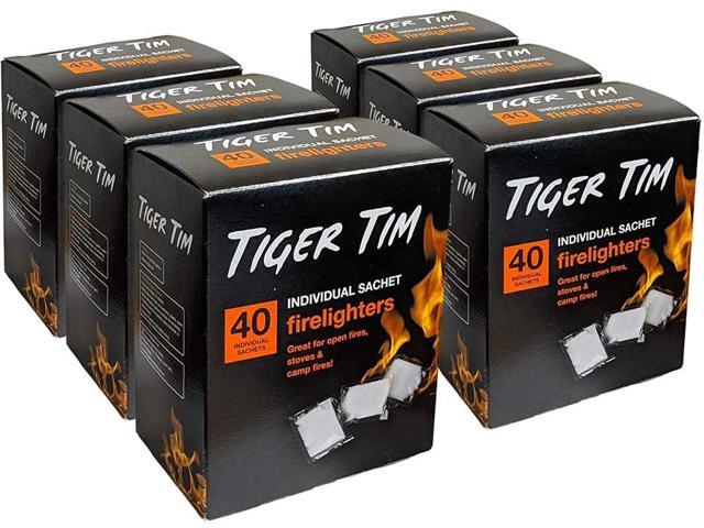 Tiger Tim Stove Fire Lighters X2 tubs with 2 Boxes of Matches For Stoves BBQ. 