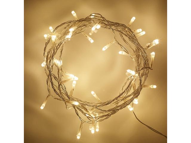Lights4fun 50 Warm White LED Indoor Fairy Lights Clear Cable Plug in 24v 4m IP20