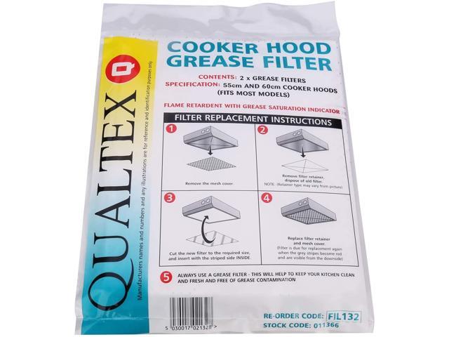 Universal Cooker Hood Extractor Fan Grease Filter Paper with Indicator 2 Pack 