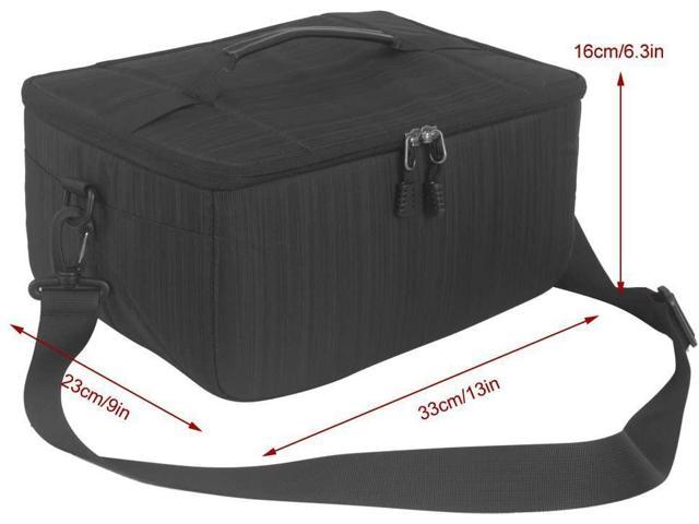 Waterproof Shockproof Partition Padded Camera Bags SLR DSLR Insert Protection Case With Top Handle and Adjustable shoulder strap For DSLR Shot lens Or Flash Light Black