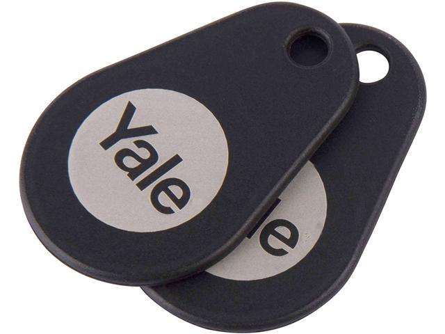 Yale P-YD-01-CON-RFIDT-BL Smart Door Lock Key Tags, Black, Pack of 2
