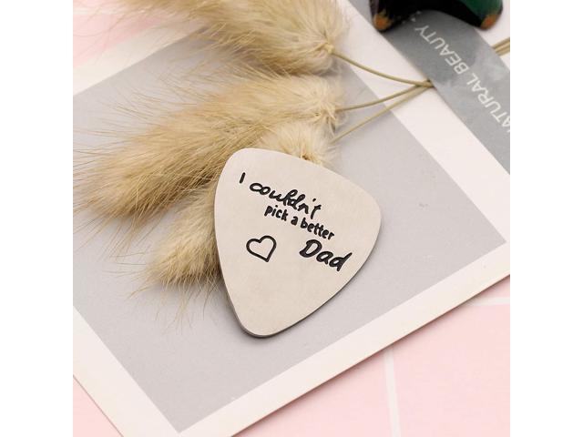 YONGHUI Stainless Steel Guitar Picks Plectrum For Acoustic Bass Electric I Couldnt Pick A Better Dad Fathers Day Birthday Christmas Gifts Silver
