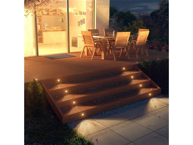 Recessed LED Deck Light Kits with Protecting Shell f32mm,SMY In Ground  Outdoor LED Landscape Lighting IP67 Waterproof,12V Low Voltage for  Garden,Yard Steps,Stair,Patio,Floor,Kitchen Decoration 