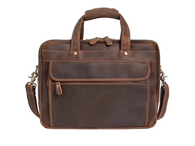 Luxorro Full Grain Leather Briefcase For Men, Handcrafted Leather ...