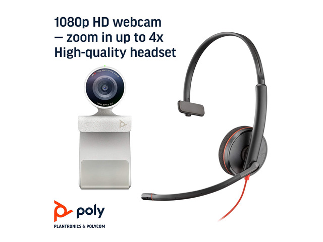 Plantronics Polycom Plantronics Poly - Studio P5 Webcam with Blackwire 3210 Headset Kit ...