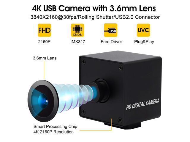 IEights 4K USB Camera with Metal Case HD Video Audio Webcam High Speed ...