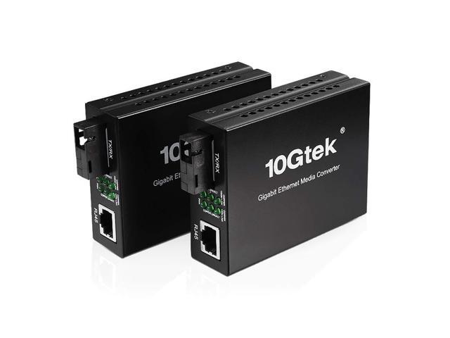 Convertitore Multimediale In Fibra Gigabit Ethernet 10/100/1000M, BIDI 40km, RJ45 A 1000Base-LX, SC Monomodale - 4
