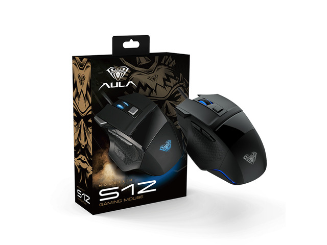 AULA S12 Wired optical mouse with 7 keys Game Chip Optical Engine ...