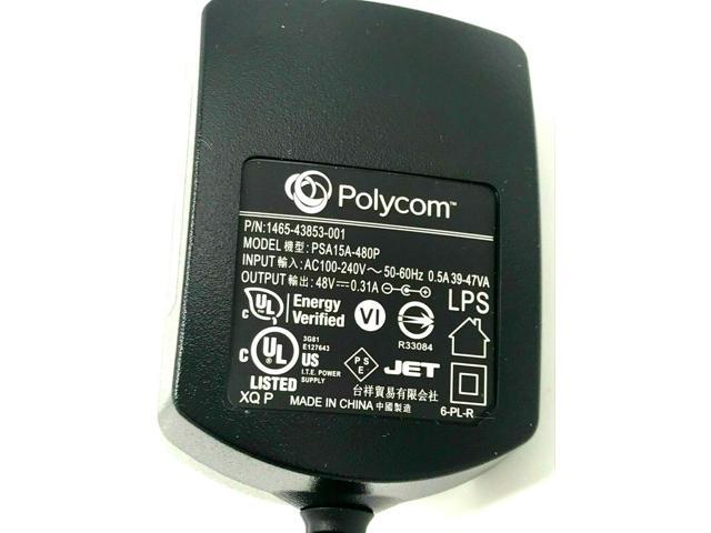GENUINE Polycom PSA15A-480P 48V 0.31A VVX310 Charger Power Supply Wall Adapter 